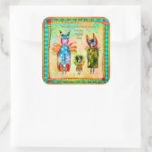 Just The Right One -カラフルコラージュのシール スクエアシール (バッグ)