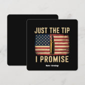 Just The Tip I Promise 面白い銃のオーナーUSAフラグ 招待状 (正面/裏面)