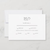 Just the Two of Us B/WウェディングモダンRSVP 出欠カード (正面)