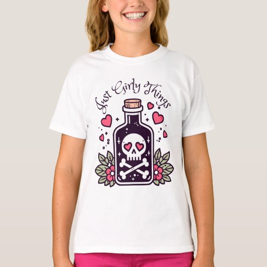 Just things毒ガーリーボトル面白いハロウィーン tシャツ (正面)