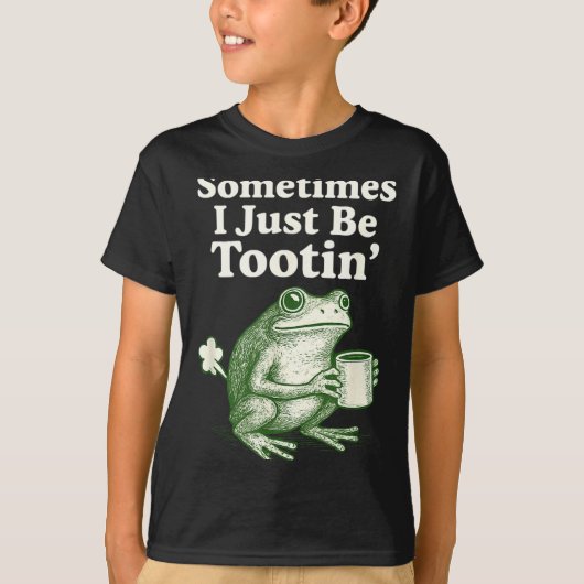 Just tootin Frog I Sometimes Meme Tシャツ (正面)