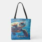 Just Turtley Chillin' - Sea Turtle Coast Living トートバッグ (裏面)