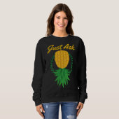 Just Upside 頼 Pineapple Swingerフルーツおもしろい スウェットシャツ (正面フル)