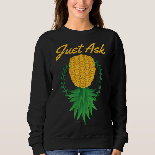 Just Upside 頼 Pineapple Swingerフルーツおもしろい スウェットシャツ (正面)