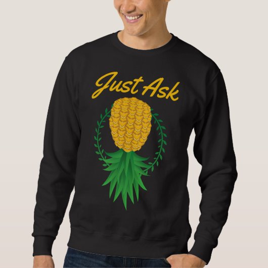Just Upside 頼 Pineapple Swingerフルーツおもしろい スウェットシャツ (正面)