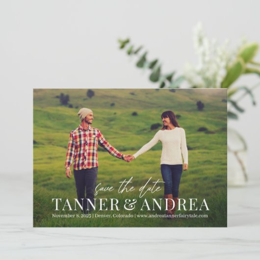 Just Us EDITABLE COLOR日付カードを保存 サンキューカード (スタンド正面)