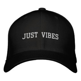 "Just Vibes" ウェディングフォト バチェラー・パーティー 刺繍入りキャップ