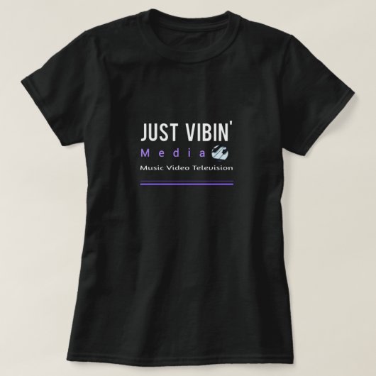 Just Vibin' Media レディース半袖Tシャツ Tシャツ (デザイン正面)