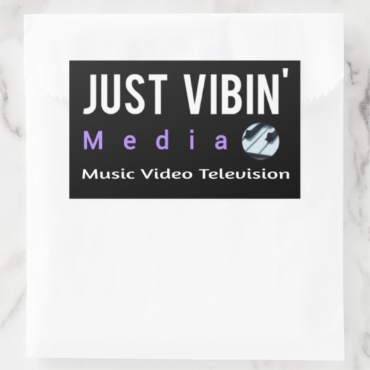 Just Vibin' Media Rectangle Stickers 長方形シール (バッグ)