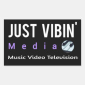 Just Vibin' Media Rectangle Stickers 長方形シール (正面)