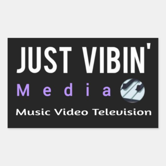Just Vibin' Media Rectangle Stickers 長方形シール (正面)