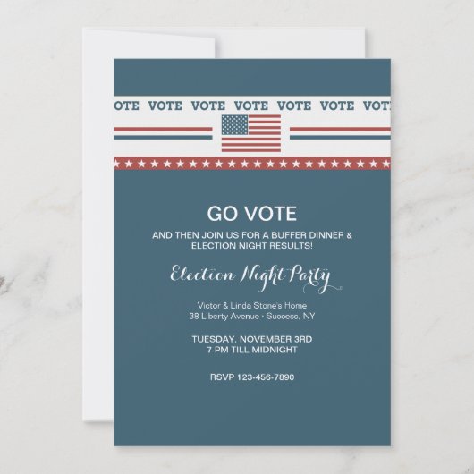 Just Vote Electionパーティの招待状 招待状 (正面)