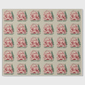 Just Waiting For Christmas Santa Claus Retro Funny ラッピングペーパー (フラット)