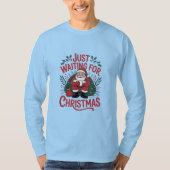 Just Waiting for Christmas Santa Men’s Tshirt Tシャツ (正面)
