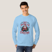 Just Waiting for Christmas Santa Men’s Tshirt Tシャツ (正面フル)