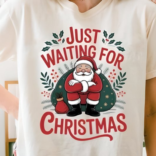Just Waiting for Christmas Santa Women’s Tshirt トライブレンドＴシャツ