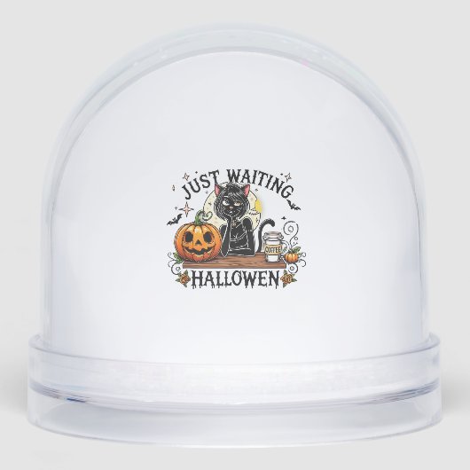 Just Waiting For Halloween Black Cat Lady Ice Coff (正面)