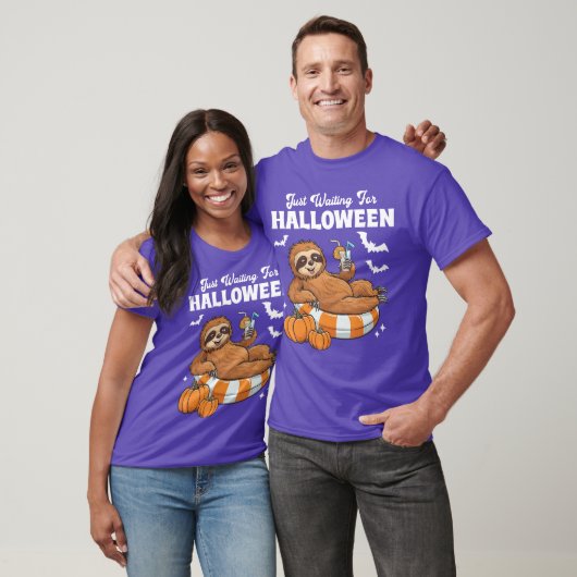 Just Waiting For Halloween Cute Lazy Sloth Hallowe Tシャツ (ユニセックス)