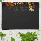 Just Waiting for Halloween Skeleton キッチンタオル (折り畳み)