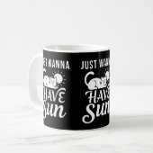 Just Wanna Have Sun with Cat - Cute Cat Sunbathing コーヒーマグカップ (正面左)