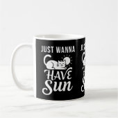 Just Wanna Have Sun with Cat - Cute Cat Sunbathing コーヒーマグカップ (左)