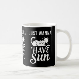 Just Wanna Have Sun with Cat - Cute Cat Sunbathing コーヒーマグカップ