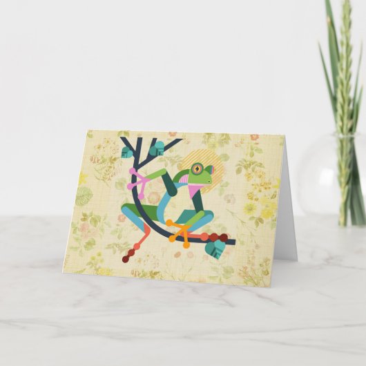 "Just Want to Say "ハイ"折り畳みカー空白のド サンキューカード (正面)