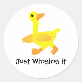 Just winging it Duck Humor ラウンドシール