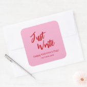 Just Write Valentine Pink Red Custom スクエアシール (封筒)