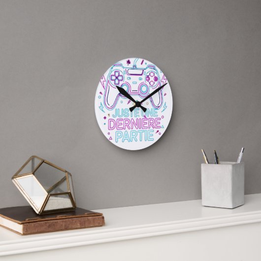 Juste Une Dernière Partie Gamer Wall Clock - Retro ラウンド壁時計 (オフィス)