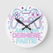 Juste Une Dernière Partie Gamer Wall Clock - Retro ラウンド壁時計 (正面)