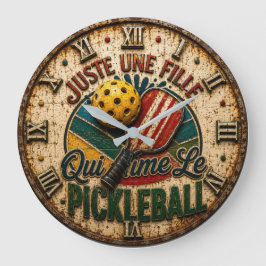 Juste Une Fille Qui Aime Le French Pickleball ラージ壁時計