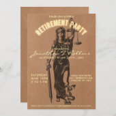 Justice弁護士の退職のパーティの招待状|の女性 招待状 (正面/裏面)