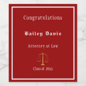 Justice はかりで測 Redの卒業金ゴールド ワインラベル (シングルラベル)