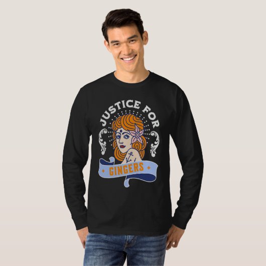 Justice For Gingers  Redhead Pride Tシャツ (正面フル)