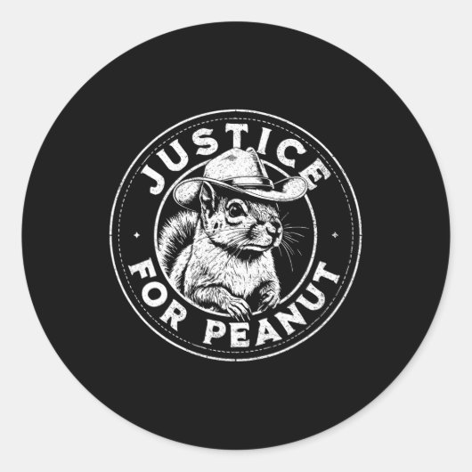 Justice For Peanut The Squirrel - P'nut Peanu ラウンドシール (正面)