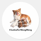 Justice for Wang Wang ラウンドシール (正面)