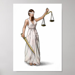 Justice Illustration女性 ポスター