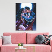 Justice League #12 Wonder Woman & Superman Kiss キャンバスプリント (インサイチュ (リビング))
