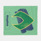 Justice League | Brush & Halftone Aquaman Symbol フリースブランケット (正面(横))