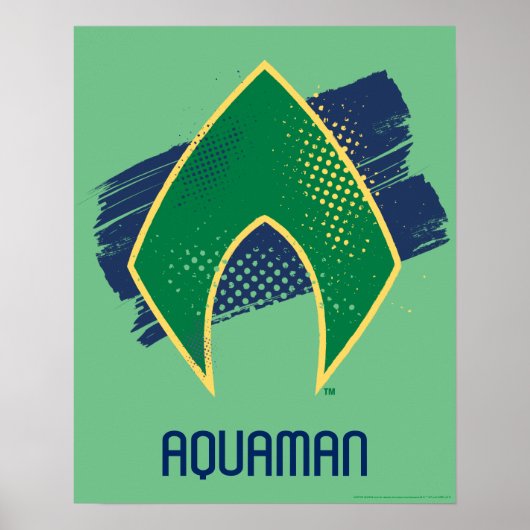 Justice League | Brush & Halftone Aquaman Symbol ポスター (正面)