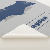 Justice League | Brush & Halftone Batman Symbol シェルパブランケット (3/4)