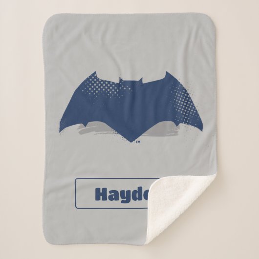 Justice League | Brush & Halftone Batman Symbol シェルパブランケット (正面)