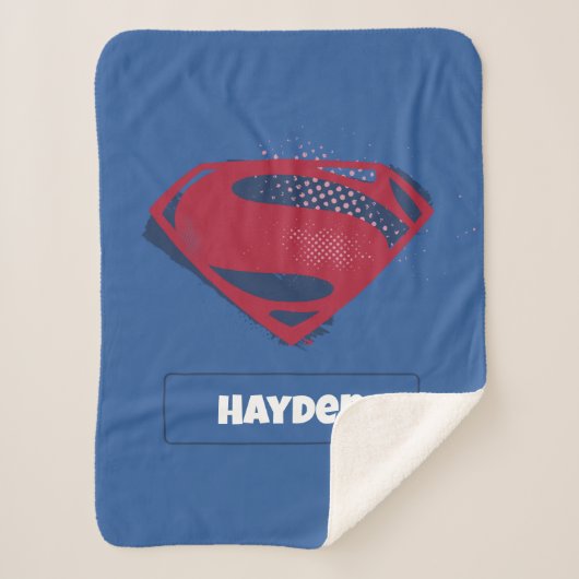 Justice League | Brush & Halftone Superman Symbol シェルパブランケット (正面)