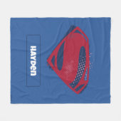 Justice League | Brush & Halftone Superman Symbol フリースブランケット (正面(横))