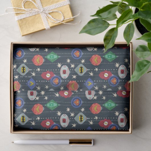 Justice League Holiday Bauble Pattern 薄葉紙 (ギフト)