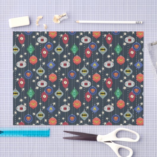 Justice League Holiday Bauble Pattern 薄葉紙 (クラフト)