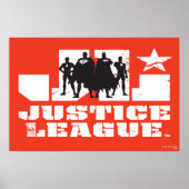 Justice League Logo and Character Silhouettes ポスター (正面)
