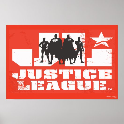 Justice League Logo and Character Silhouettes ポスター (正面)