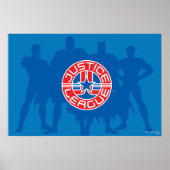 Justice League Logo and Solid Character Background ポスター (正面)
